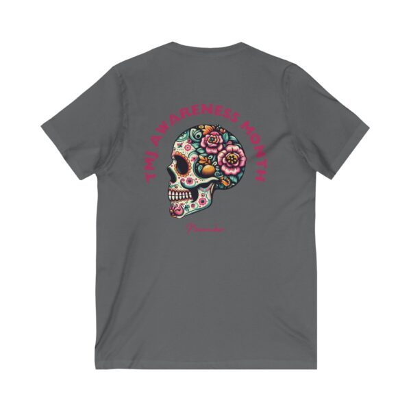 Unisex Sugar Skull V-Neck Tee, November Awareness - Image 12