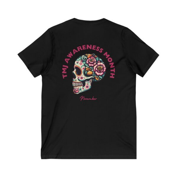 Unisex Sugar Skull V-Neck Tee, November Awareness - Image 16