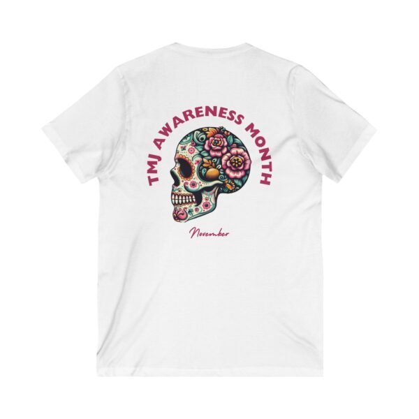 Unisex Sugar Skull V-Neck Tee, November Awareness - Image 2