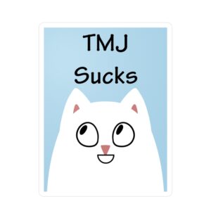TMJ Sucks "Snowy" Cat Sticker