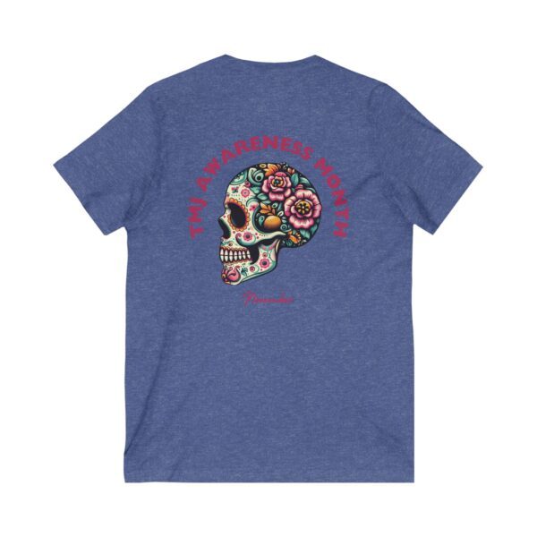 Unisex Sugar Skull V-Neck Tee, November Awareness - Image 10