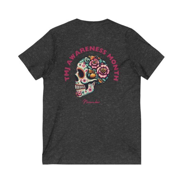 Unisex Sugar Skull V-Neck Tee, November Awareness - Image 14
