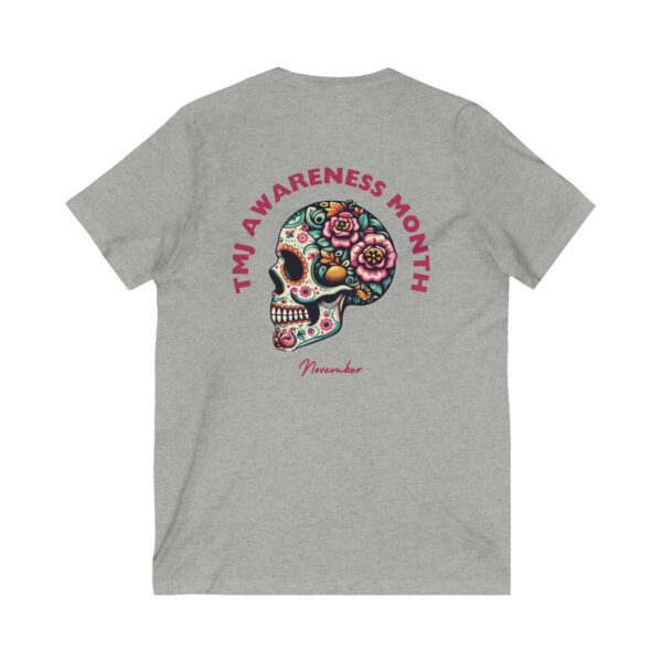 Unisex Sugar Skull V-Neck Tee, November Awareness - Image 8