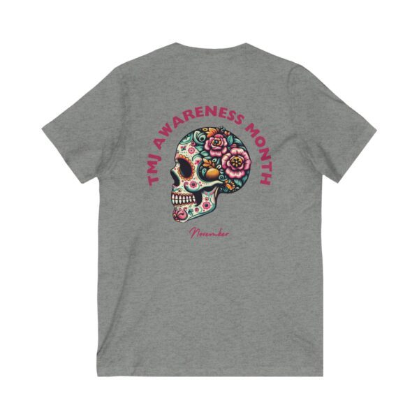Unisex Sugar Skull V-Neck Tee, November Awareness - Image 6